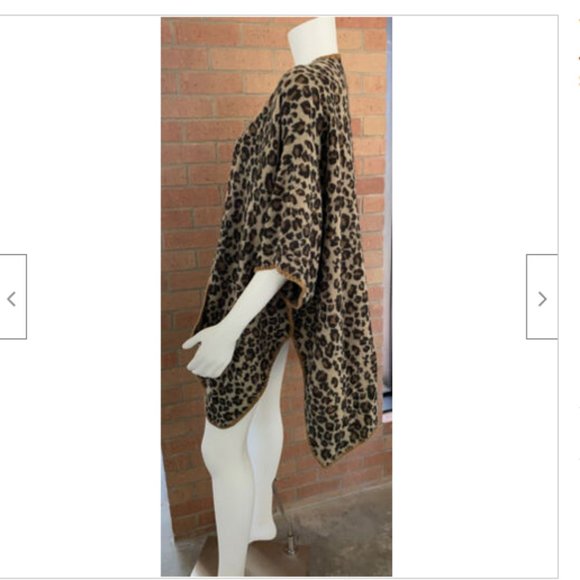 OPEN FRONT LEOPARD PRINT JACKET WRAP SWEATER OS - Picture 8 of 16